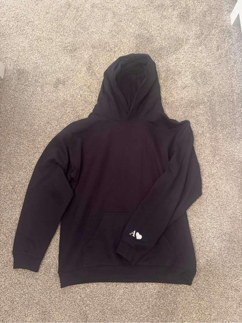 Black Men's Hoodie with Subtle Embroidered Detail